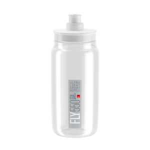 ELITE Cyklistická fľaša na vodu - FLY 550 ml - transparentná/šedá