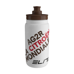 ELITE Cyklistická fľaša na vodu - FLY AG2R 550ml - biela/hnedá