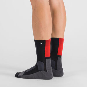 SPORTFUL Cyklistické ponožky klasické - PRIMALOFT - čierna/červená 2XL