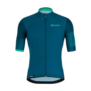 SANTINI Cyklistický dres s krátkym rukávom - MITO SPILLO - zelená/modrá M