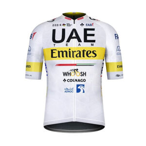 GOBIK Cyklistický dres s krátkym rukávom - UAE 2021 INFINITY - žltá/biela M