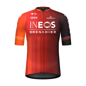 GOBIK Cyklistický dres s krátkym rukávom - ODYSSEY INEOS GRENADIERS 2024 - červená/oranžová XL