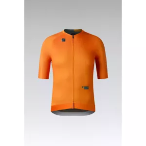 GOBIK Cyklistický dres s krátkym rukávom - CX PRO 3.0 - oranžová/zelená XL