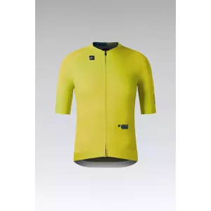 GOBIK Cyklistický dres s krátkym rukávom - CX PRO 3.0 - žltá/zelená 2XL