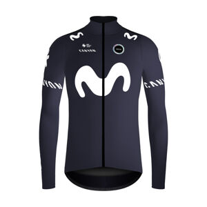 GOBIK Cyklistická zateplená bunda - ENVY MOVISTAR TEAM 2024 - modrá/biela 2XL