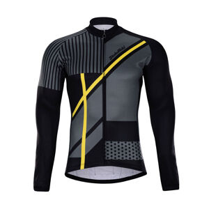 HOLOKOLO Cyklistický dres s dlhým rukávom zimný - TRACE WINTER  - čierna/viacfarebná/žltá XL