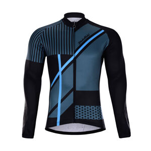 HOLOKOLO Cyklistický dres s dlhým rukávom zimný - TRACE BLUE WINTER - modrá/viacfarebná/čierna M