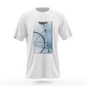 NU. BY HOLOKOLO Cyklistické tričko s krátkym rukávom - DON'T QUIT - biela/modrá M