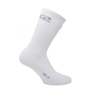 SIX2 Cyklistické ponožky klasické - SHORT LOGO - biela/šedá/čierna 44-47