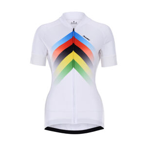 HOLOKOLO Cyklistický dres s krátkym rukávom - HYPER LADY - biela/dúhová S