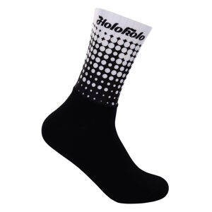 HOLOKOLO Cyklistické ponožky klasické - FROSTED - biela/čierna L-XL