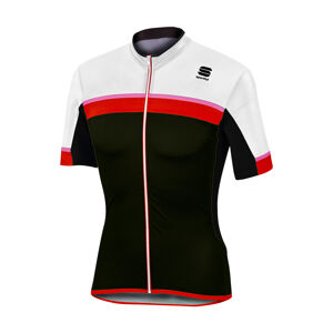 SPORTFUL Cyklistický dres s krátkym rukávom - PISTA - biela/čierna/červená