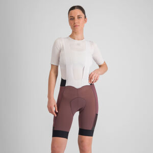 SPORTFUL Cyklistické nohavice krátke s trakmi - SUPERGIARA - bordová S