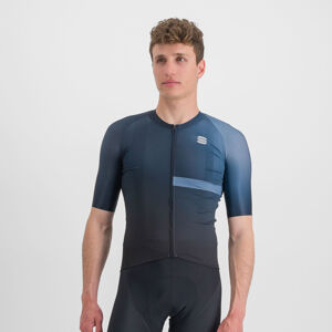 SPORTFUL Cyklistický dres s krátkym rukávom - BOMBER - čierna/modrá M