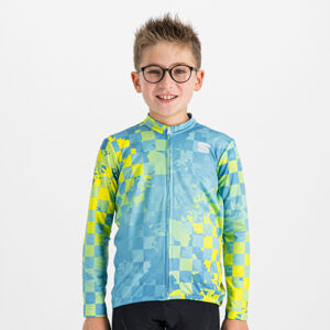 SPORTFUL Cyklistický dres s dlhým rukávom zimný - KID THERMAL - modrá/žltá 8Y
