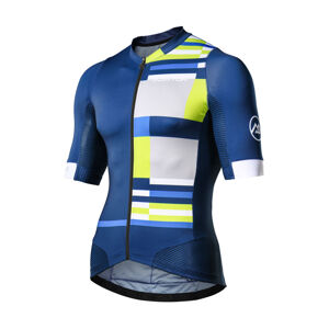 MONTON Cyklistický dres s krátkym rukávom - MONDRIAN - biela/modrá XS