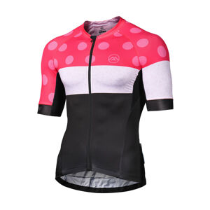 MONTON Cyklistický dres s krátkym rukávom - CLIMBING FLOWER - ružová/čierna L