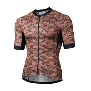 MONTON Cyklistický dres s krátkym rukávom - CALOFLAGE - hnedá 4XL