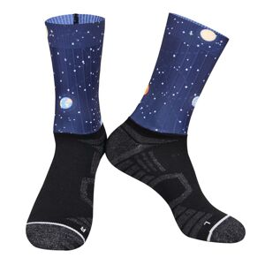MONTON Cyklistické ponožky klasické - SKULL - modrá/čierna M