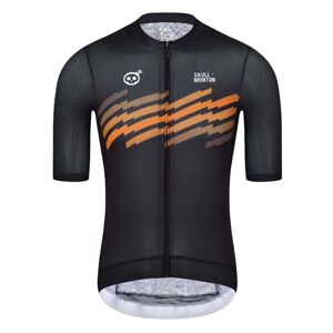 MONTON Cyklistický dres s krátkym rukávom - SKULL THUNDER - šedá/oranžová S