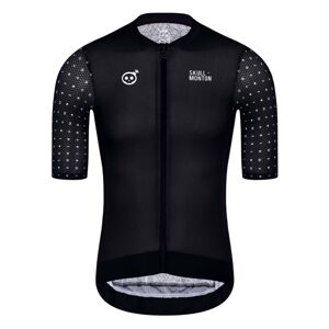 MONTON Cyklistický dres s krátkym rukávom - SKULL SYMBOLS - biela/čierna XS