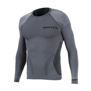 BIOTEX Cyklistické tričko s dlhým rukávom - SEAMLESS - šedá XL-2XL