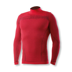 BIOTEX Cyklistické tričko s dlhým rukávom - 3D TURTLENECK - červená XL-2XL
