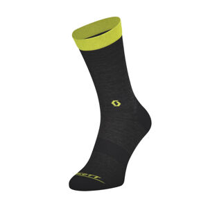 SCOTT Cyklistické ponožky klasické - TRAIL CREW - žltá/šedá