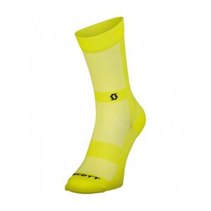 SCOTT Cyklistické ponožky klasické - PERFORMANCE NO SHORTCUTS CREW - žltá 36-38