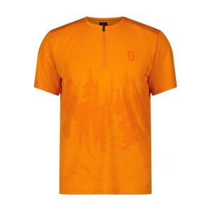 SCOTT Cyklistický dres s krátkym rukávom - TRAIL FLOW ZIP W - oranžová M