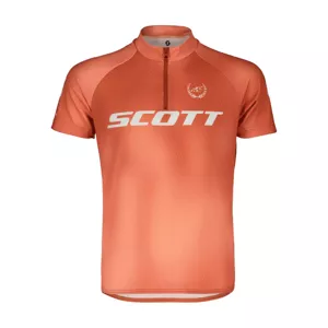 SCOTT Cyklistický dres s krátkym rukávom - RC PRO JR - oranžová 164 cm
