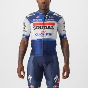 CASTELLI Cyklistický dres s krátkym rukávom - QUICKSTEP AERO RACE 6.1 - modrá/biela 2XL