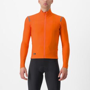 CASTELLI Cyklistický dres s dlhým rukávom zimný - TUTTO NANO RoS - oranžová 2XL