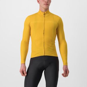 CASTELLI Cyklistický dres s dlhým rukávom zimný - PRO THERMAL LS - žltá S