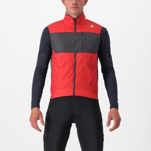 CASTELLI Cyklistická vesta - UNLIMITED PUFFY - červená/šedá 2XL