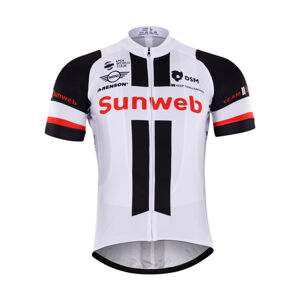 BONAVELO Cyklistický dres s krátkym rukávom - SUNWEB 2017 - biela/čierna XS