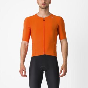 CASTELLI Cyklistický dres s krátkym rukávom - PREMIO BLACK - oranžová 2XL