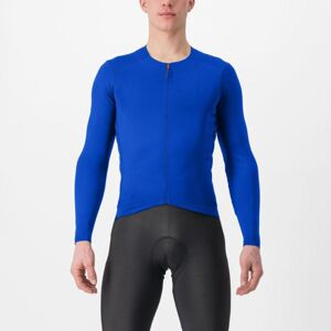 CASTELLI Cyklistický dres s dlhým rukávom zimný - FLY LS - modrá 3XL