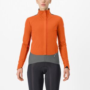 CASTELLI Cyklistická zateplená bunda - ALPHA DOPPIO ROS W - oranžová L