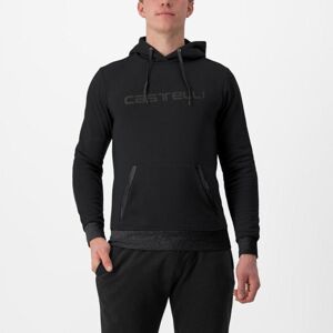 CASTELLI Cyklistická mikina - LOGO HOODIE - čierna 3XL