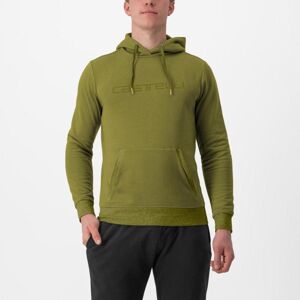 CASTELLI Cyklistická mikina - LOGO HOODIE - zelená 2XL