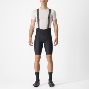 CASTELLI Cyklistické nohavice krátke s trakmi - ESPRESSO - čierna 3XL