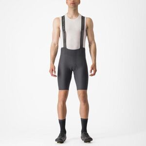 CASTELLI Cyklistické nohavice krátke s trakmi - ESPRESSO - šedá XL