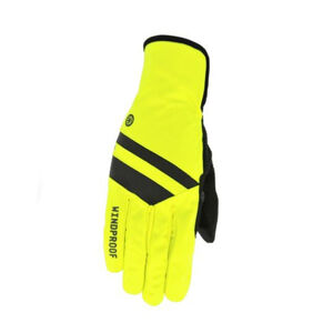 AGU Cyklistické rukavice dlhoprsté - WINDPROOF - čierna/žltá M