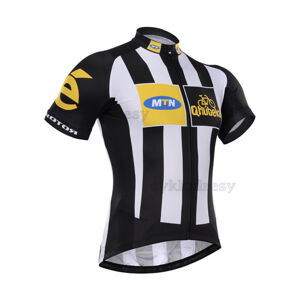 BONAVELO Cyklistický dres s krátkym rukávom - MTN QHUBEKA 2015 - biela/čierna S