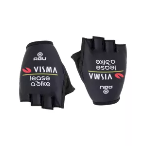 AGU Cyklistické rukavice krátkoprsté - REPLICA VISMA | LEASE A BIKE 2024 - čierna M
