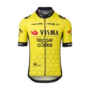 AGU Cyklistický dres s krátkym rukávom - REPLICA VISMA | LEASE A BIKE 2024 - žltá/čierna 3XL