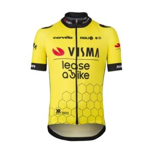 AGU Cyklistický dres s krátkym rukávom - REPLICA VISMA | LEASE A BIKE K 2024 - žltá/čierna 152 cm