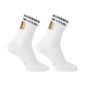 AGU Cyklistické ponožky klasické - JUMBO-VISMA VELODROME TDF 2023 - biela