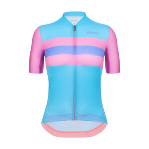 SANTINI Cyklistický dres s krátkym rukávom - ECO SLEEK NEW BENGAL - ružová/tyrkysová